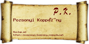 Pozsonyi Koppány névjegykártya